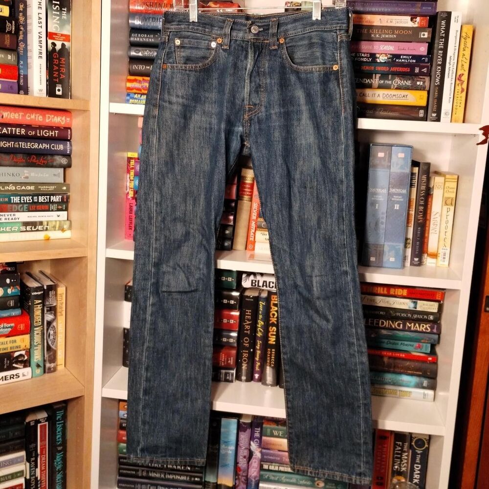 Levi 501 Button Fly Blue Jeans Size 28x30
